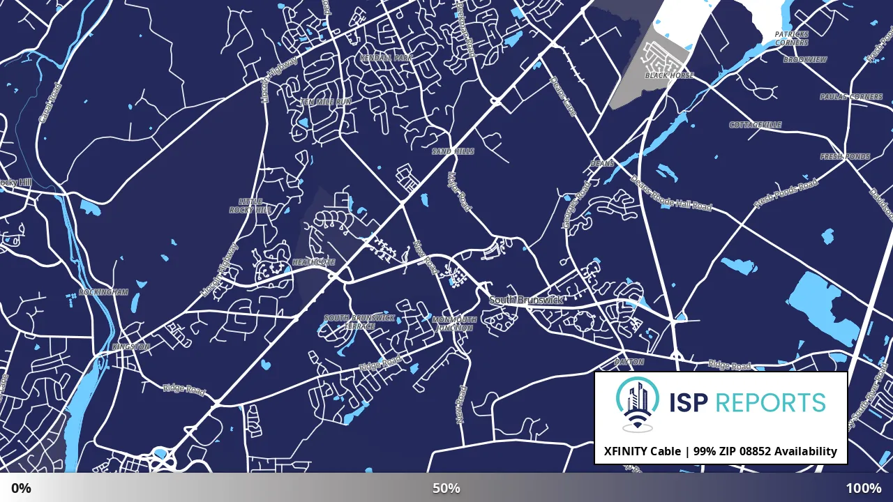 08852, NJ map of internet availability