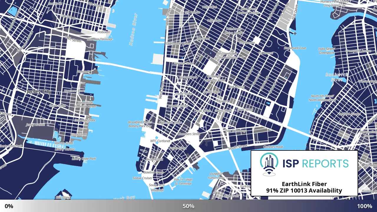 10013, NY map of internet availability