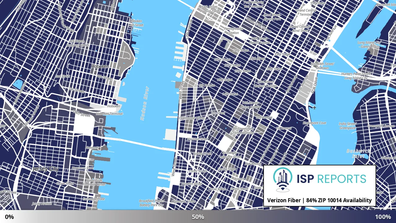10014, NY map of internet availability