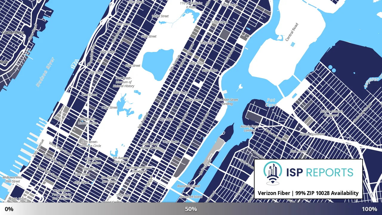 10028, NY map of internet availability