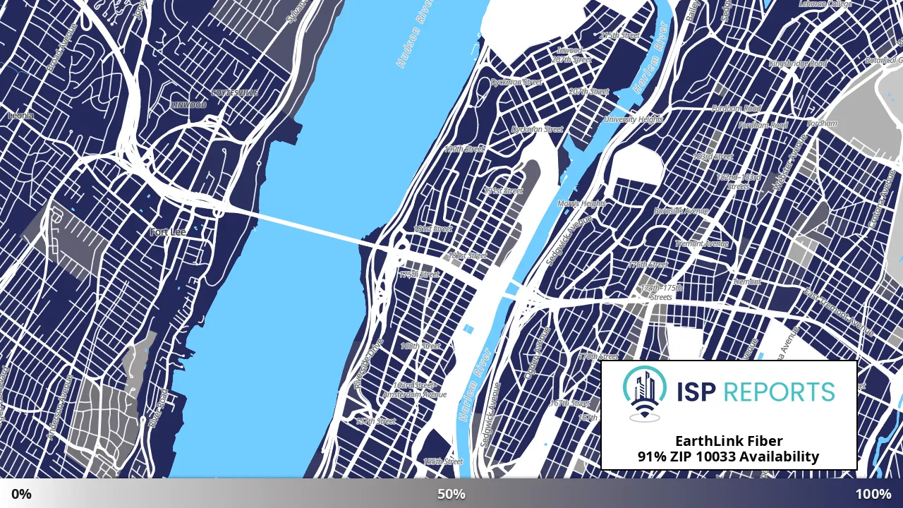 10033, NY map of internet availability