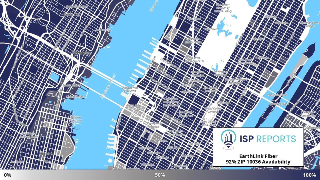 10036, NY map of internet availability