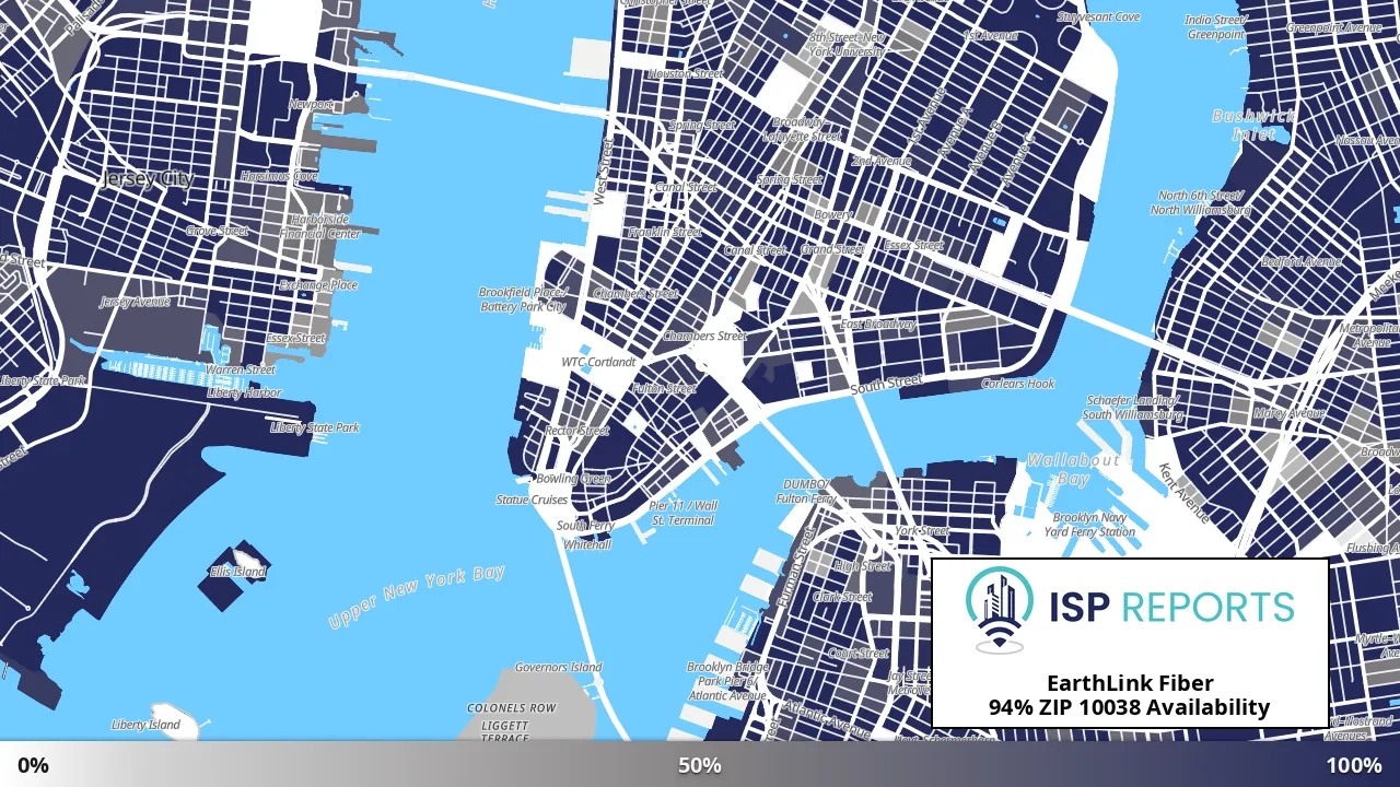 10038, NY map of internet availability