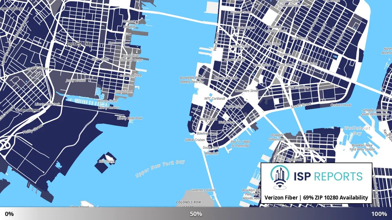 10280, NY map of internet availability