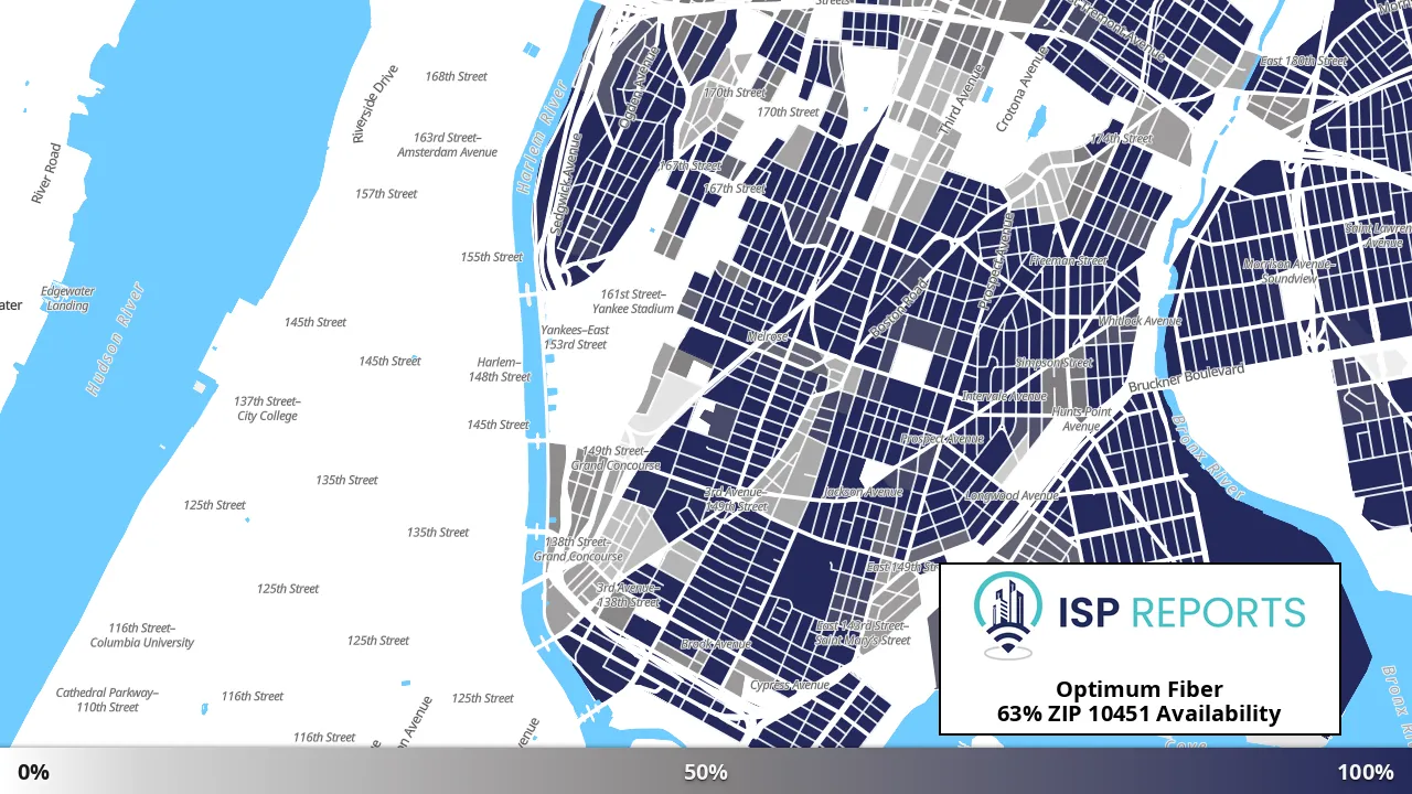 10451, NY map of internet availability