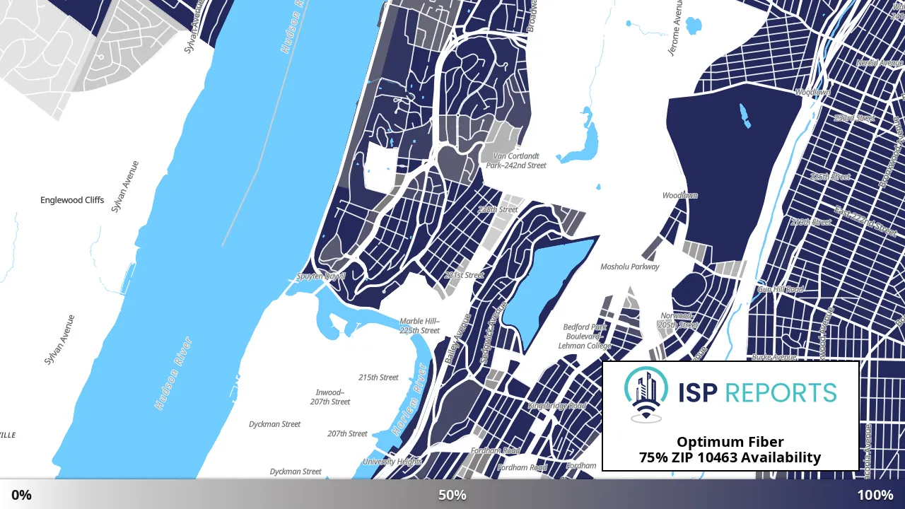 10463, NY map of internet availability