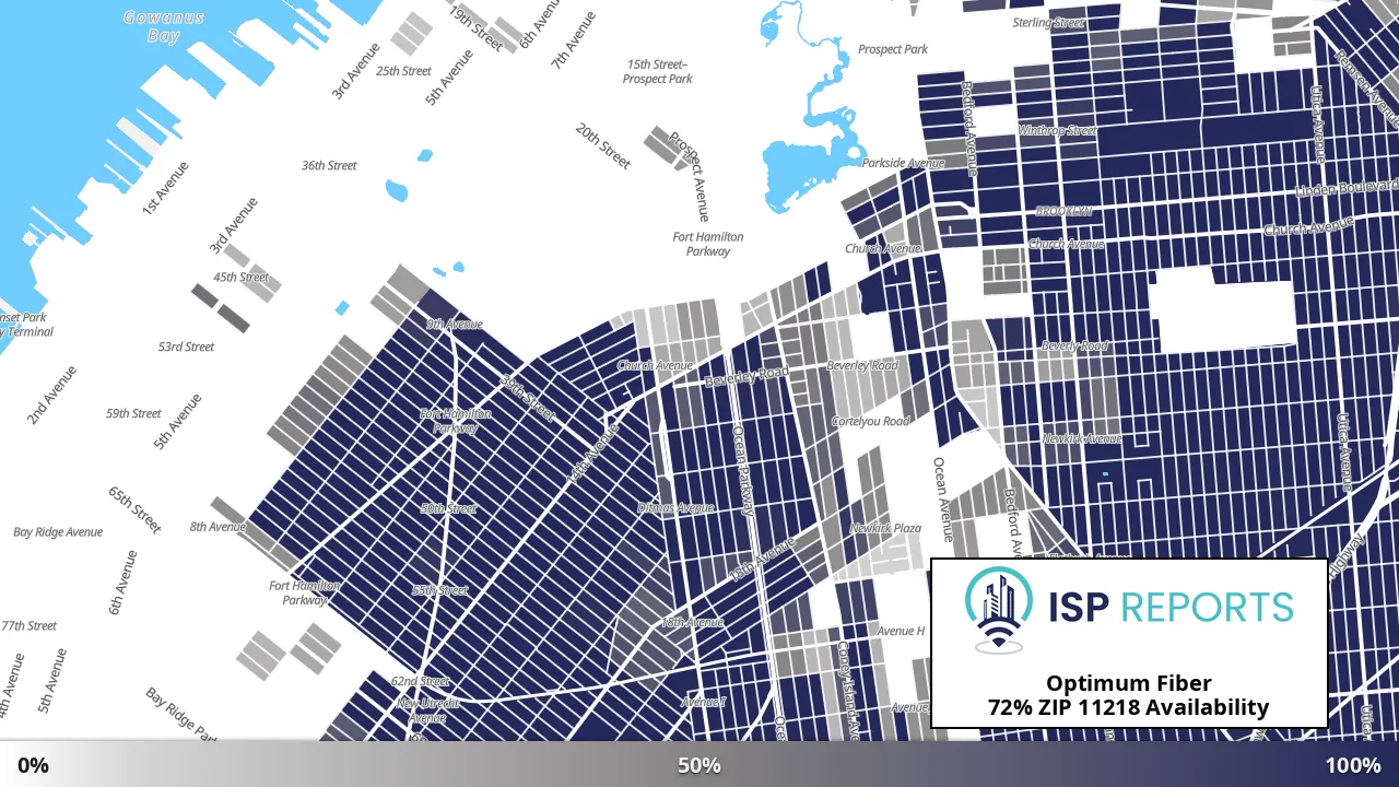 11218, NY map of internet availability