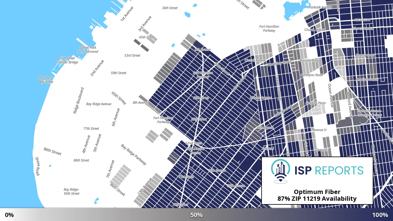 11219, NY map of internet availability