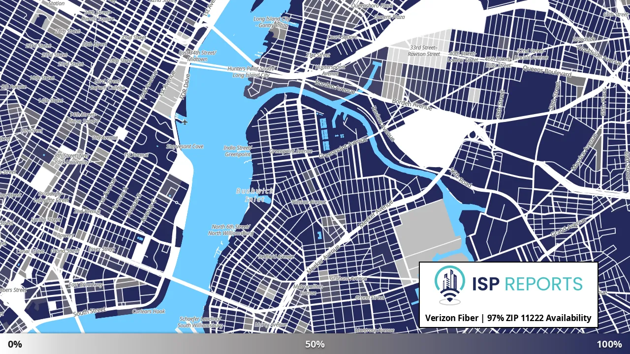 11222, NY map of internet availability