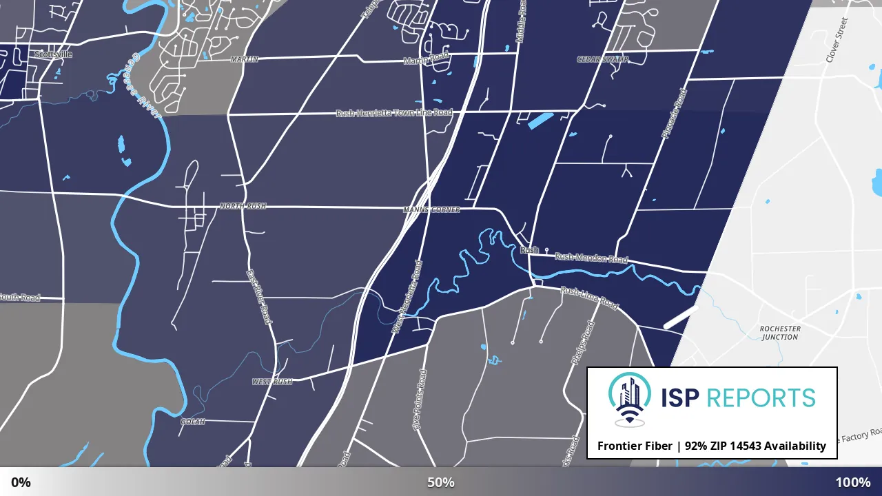14543, NY map of internet availability