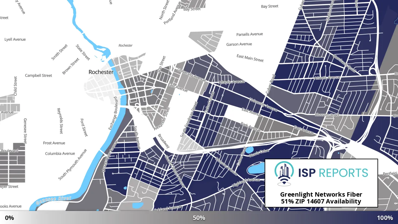 14607, NY map of internet availability