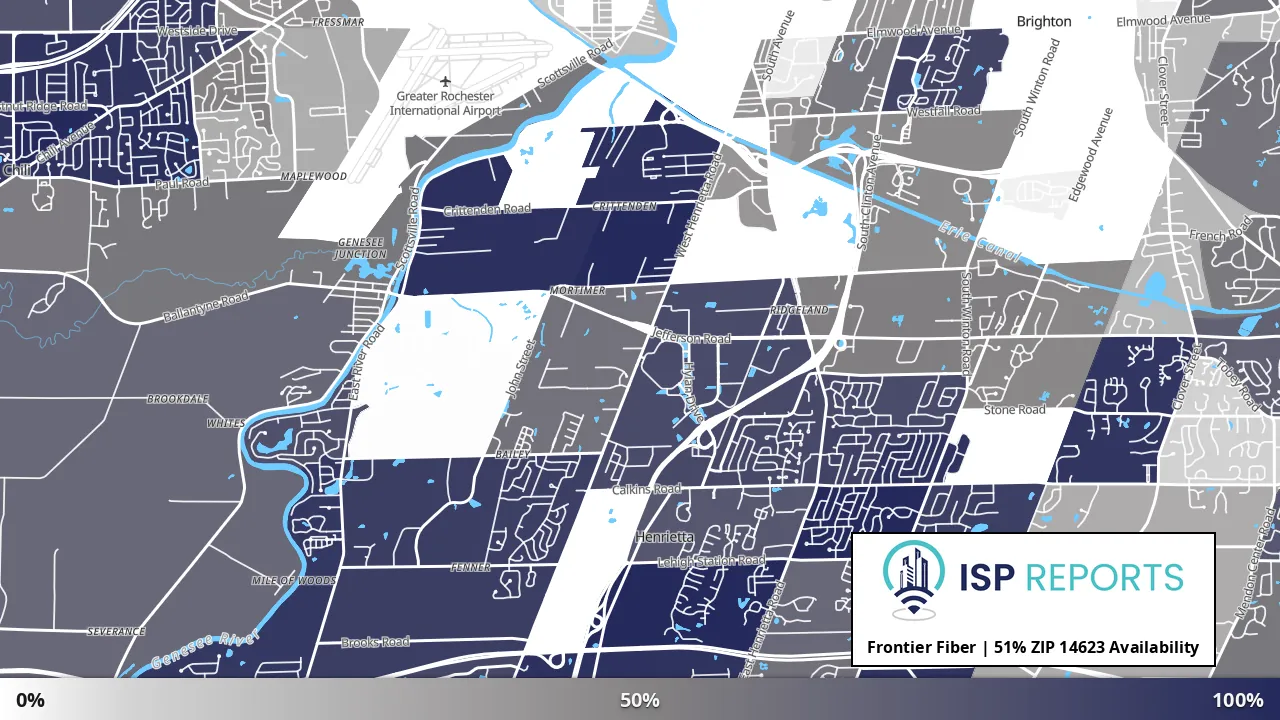 14623, NY map of internet availability