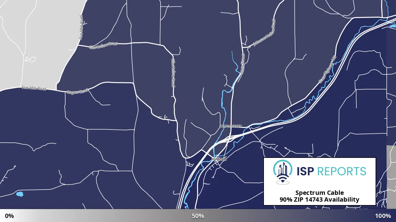 14743, NY map of internet availability