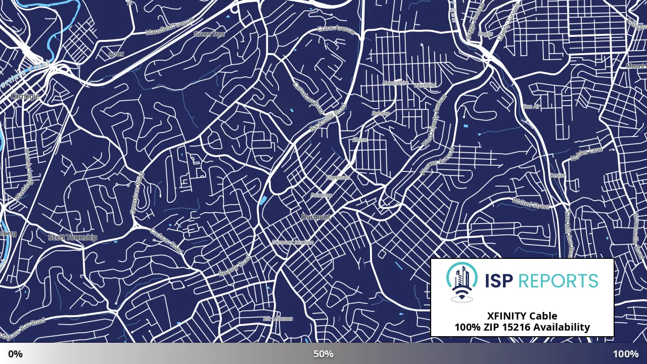 15216, PA map of internet availability