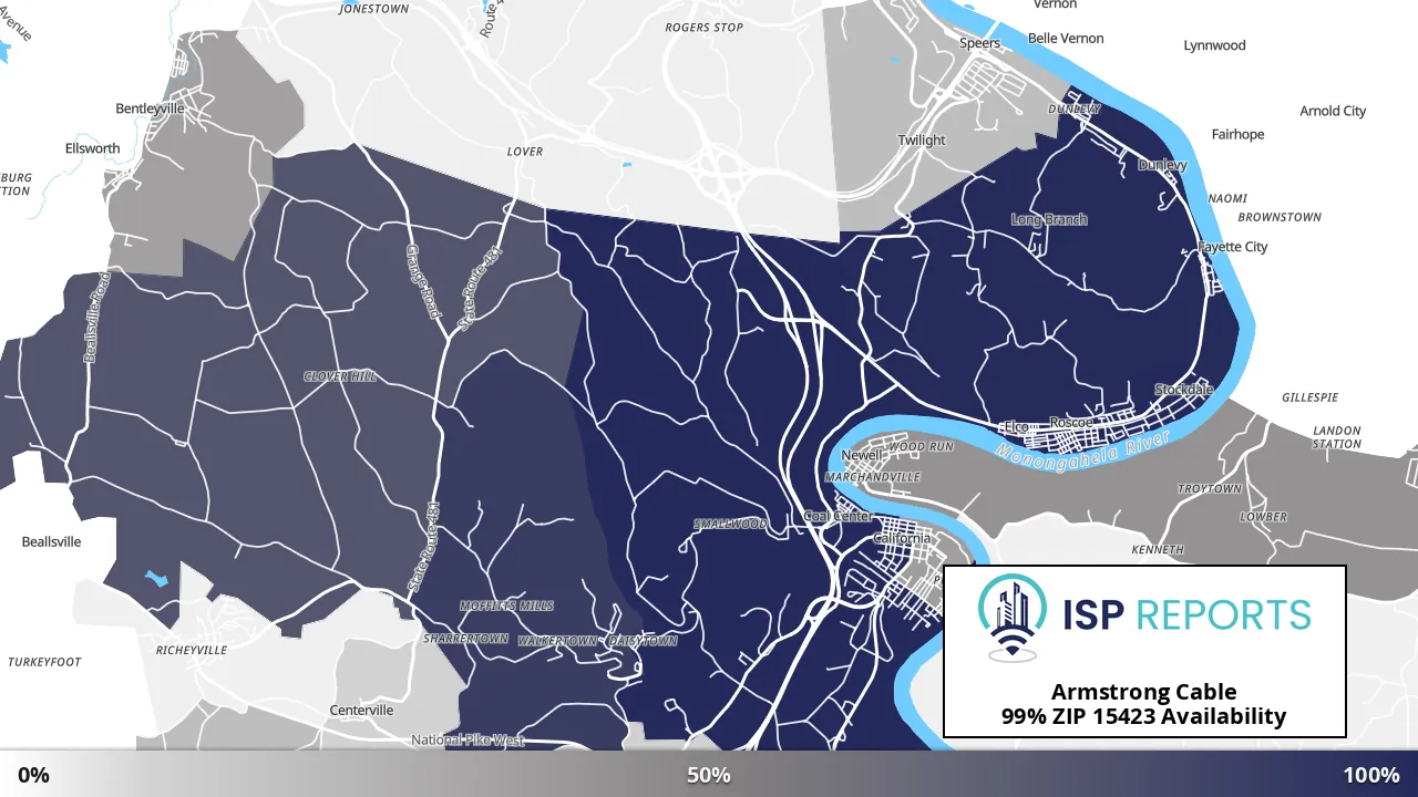 15423, PA map of internet availability