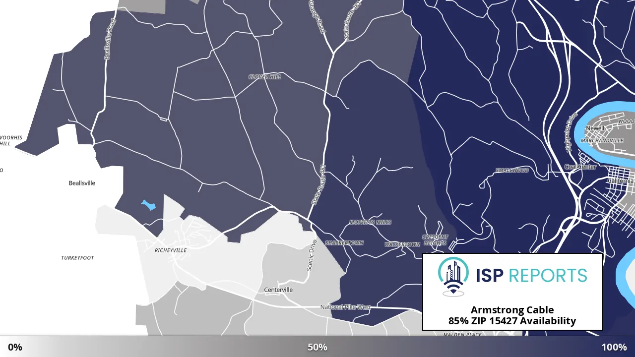 15427, PA map of internet availability