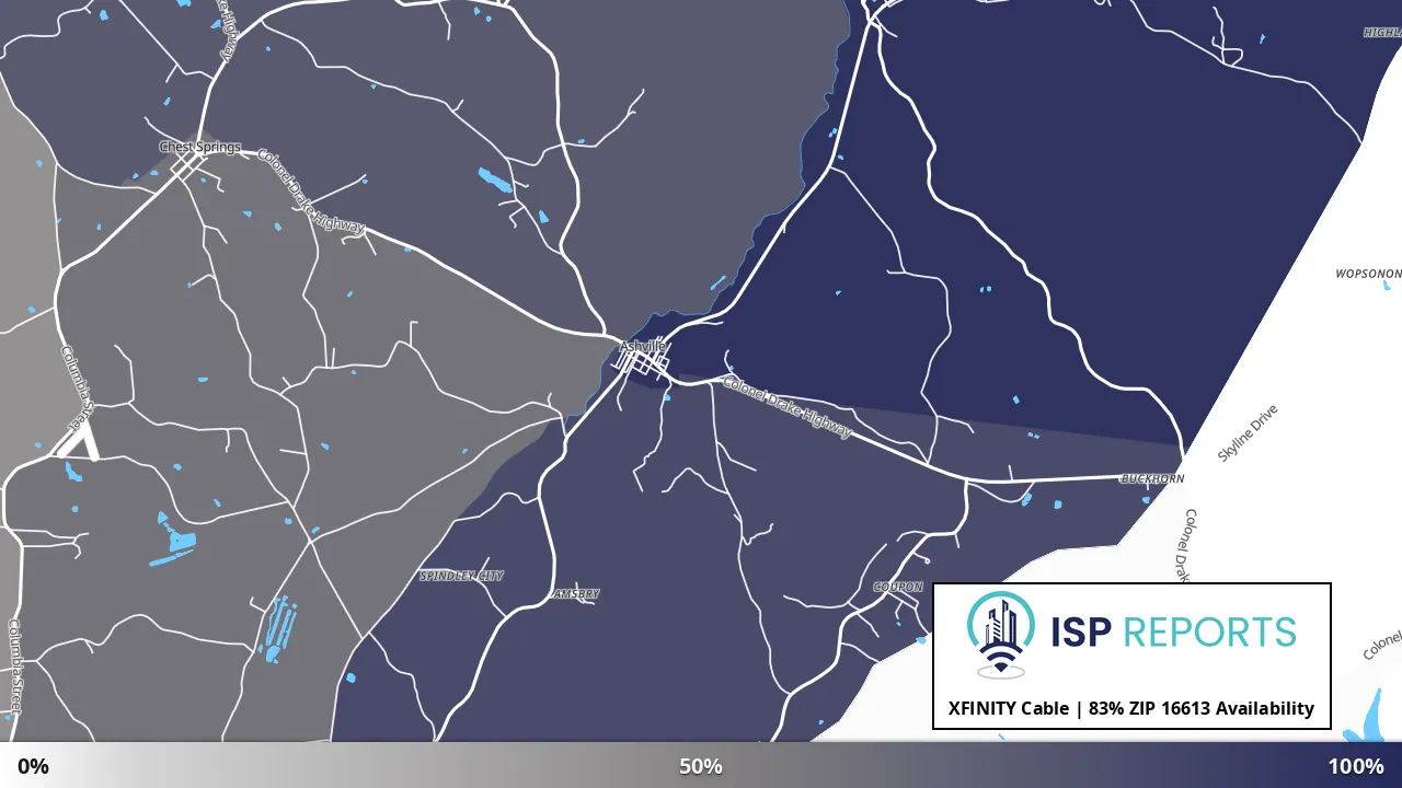16613, PA map of internet availability