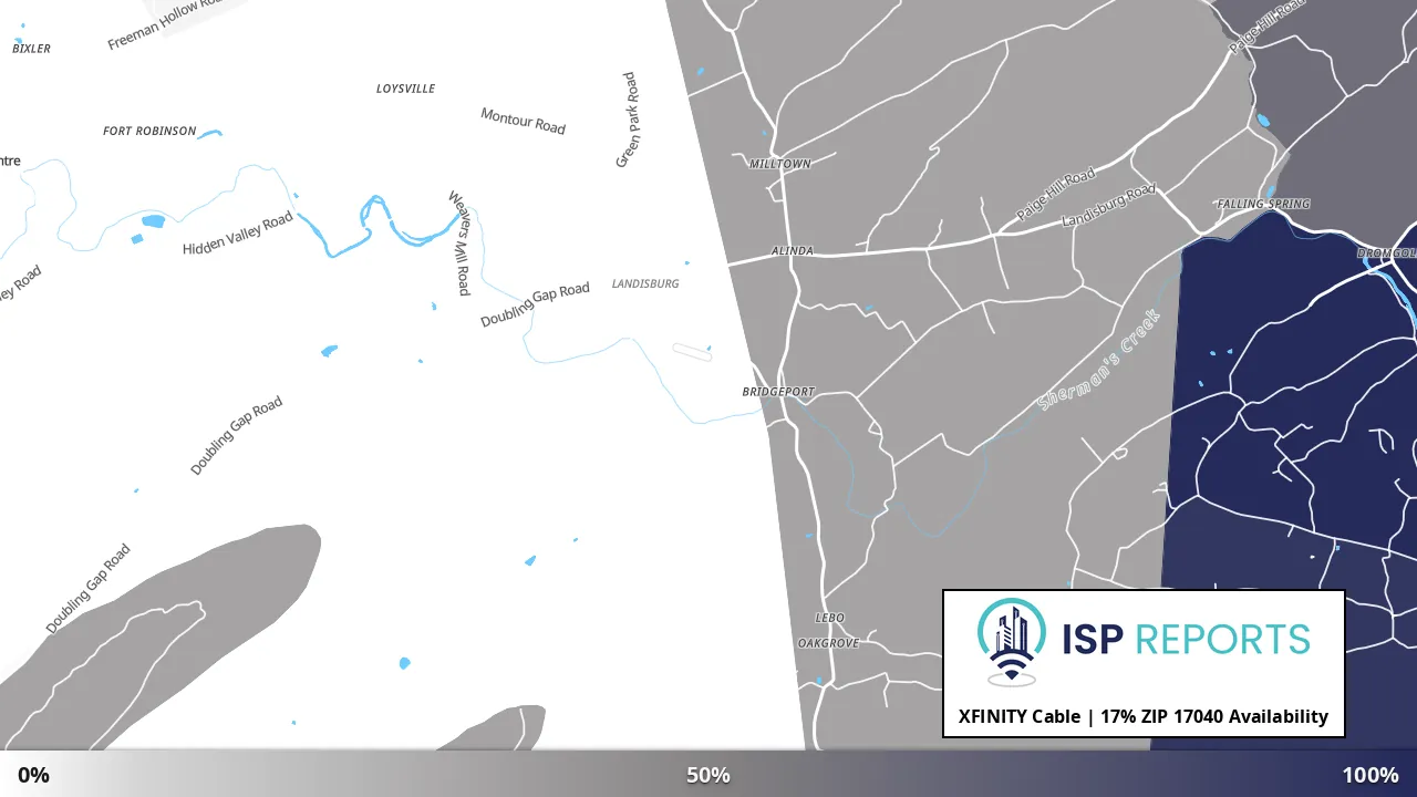 17040, PA map of internet availability