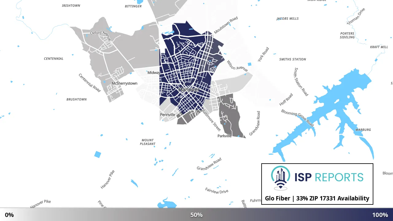 17331, PA map of internet availability