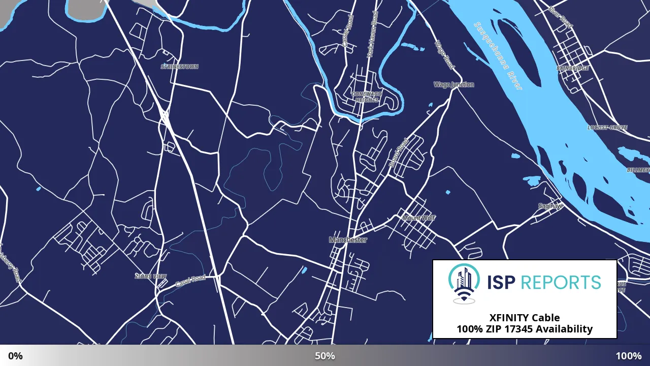 17345, PA map of internet availability