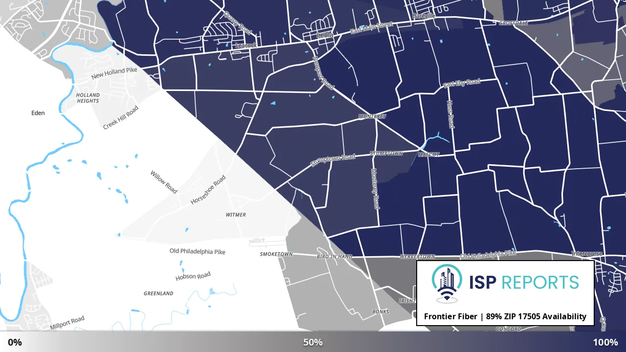 17505, PA map of internet availability
