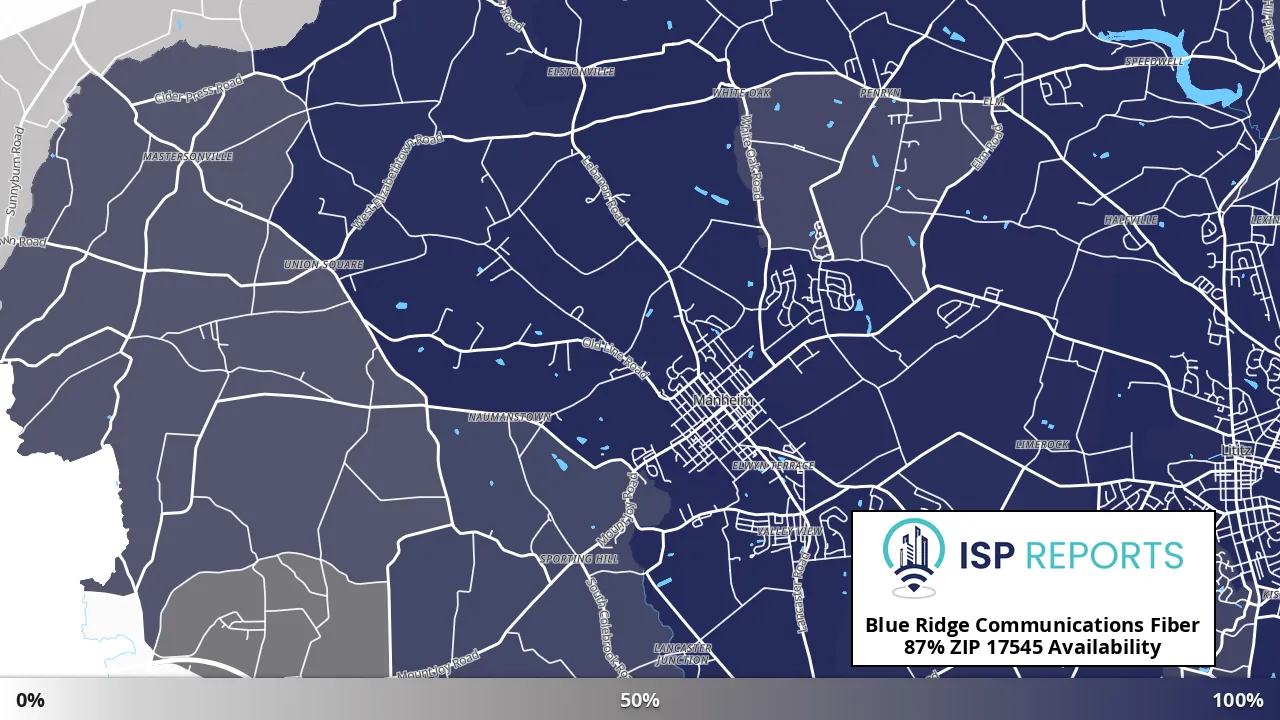 17545, PA map of internet availability
