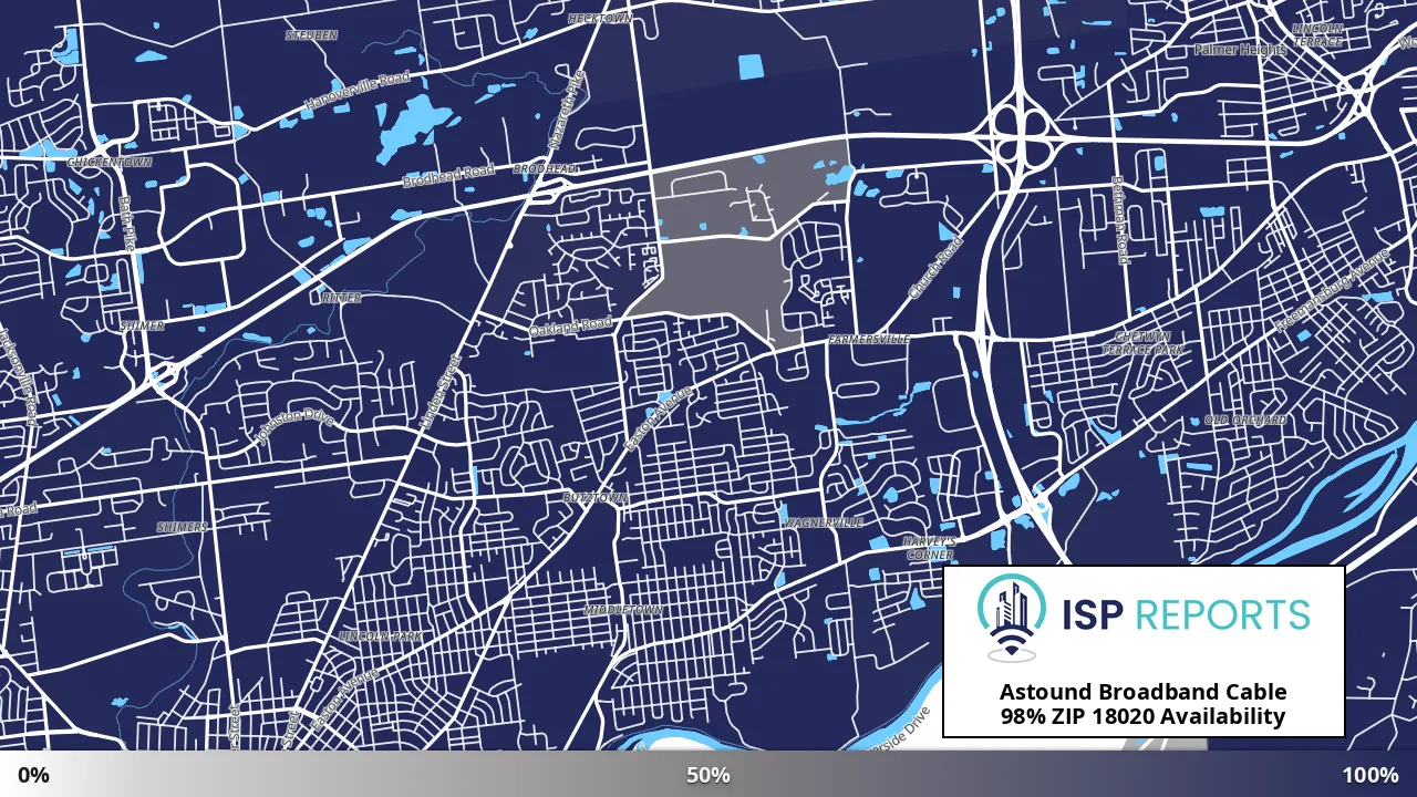 18020, PA map of internet availability