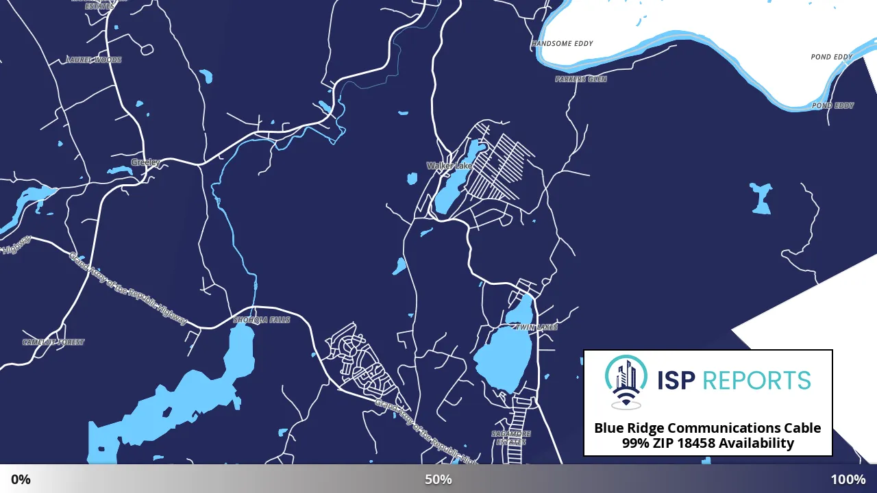 18458, PA map of internet availability