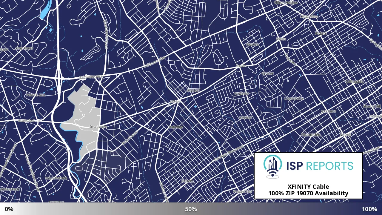 19070, PA map of internet availability