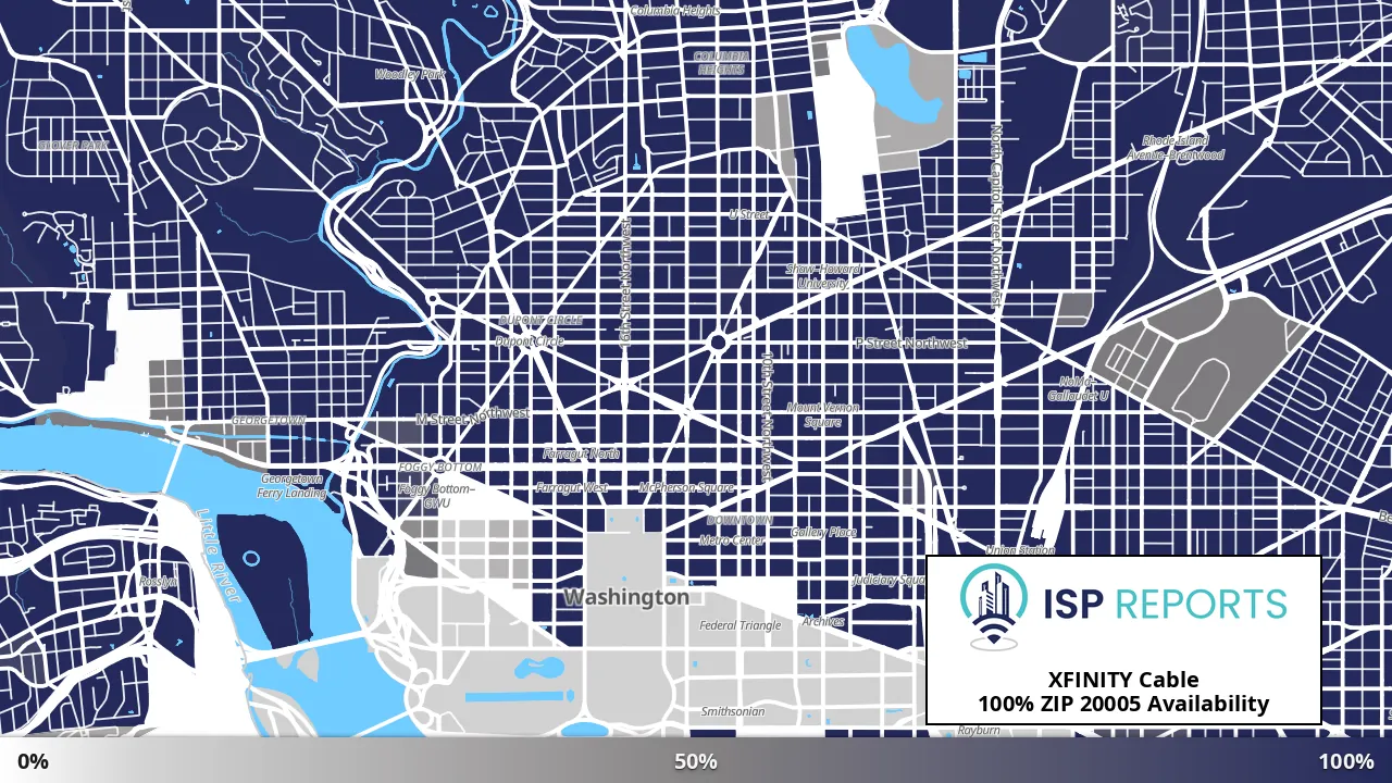 20005, DC map of internet availability