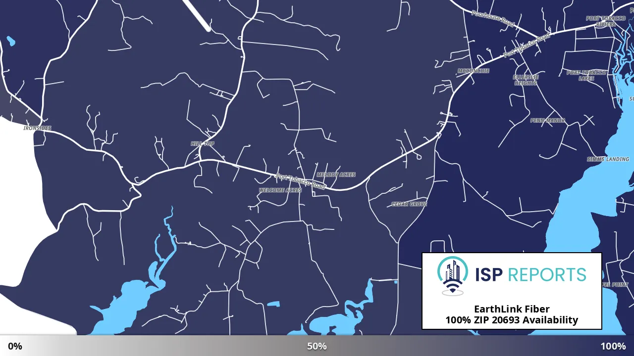 20693, MD map of internet availability