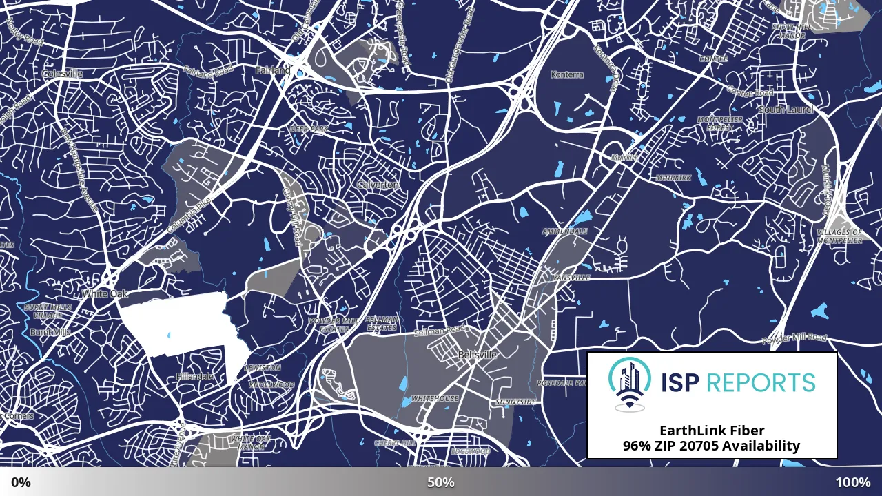 20705, MD map of internet availability