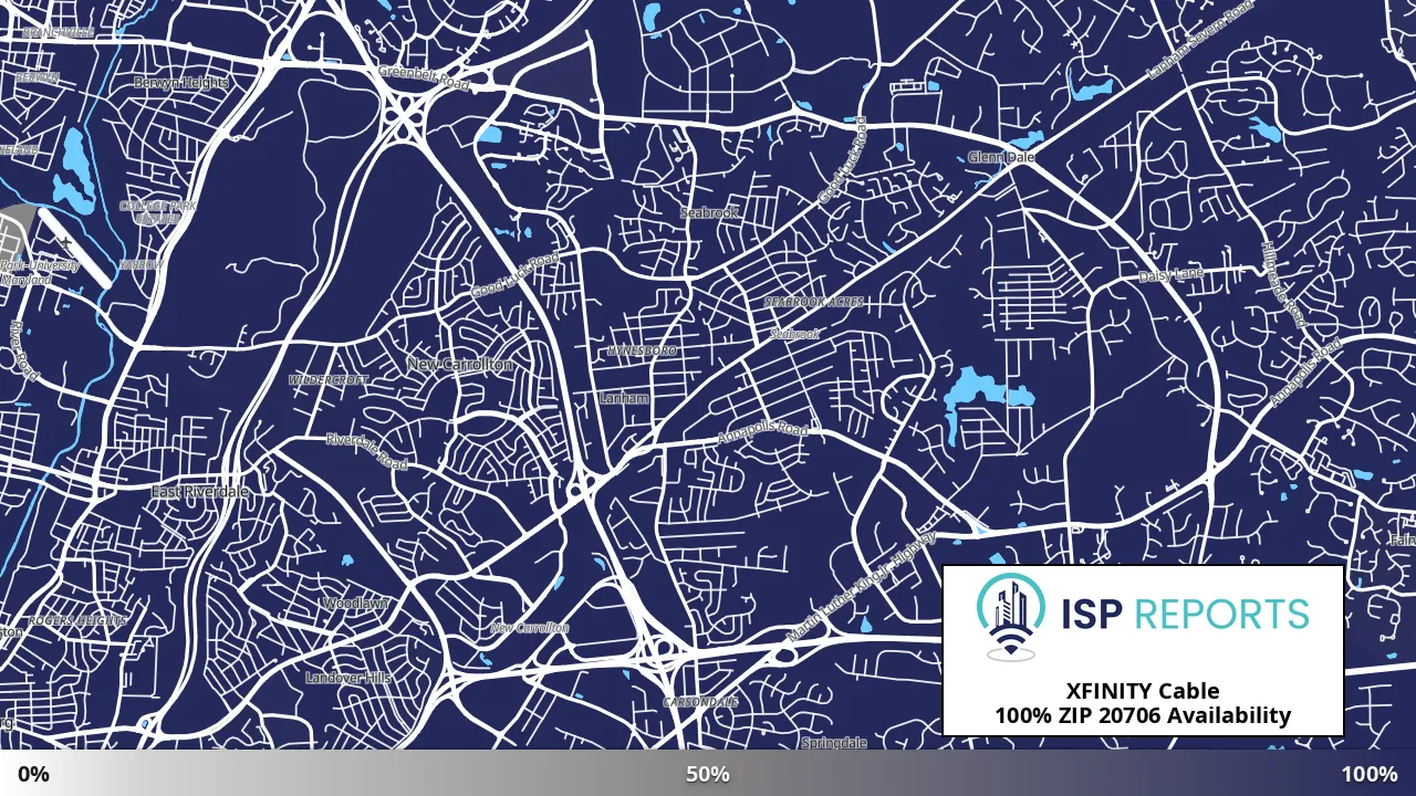 20706, MD map of internet availability