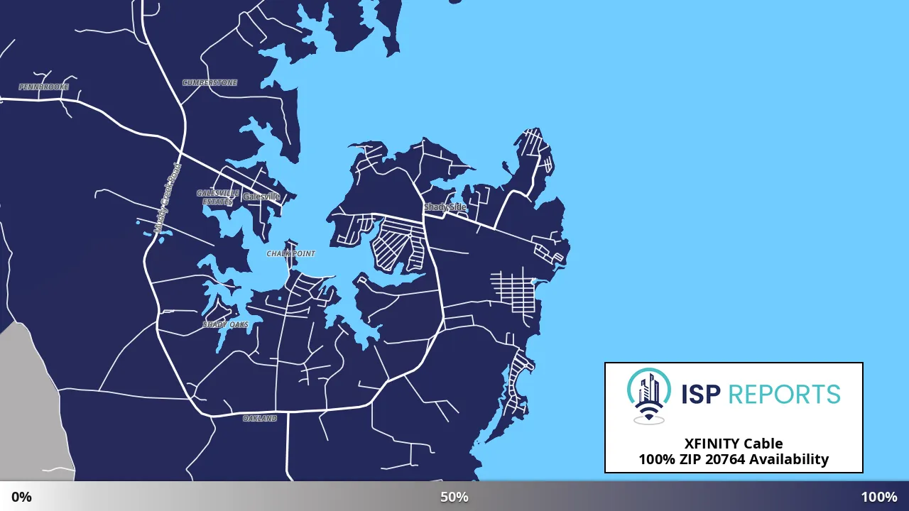 20764, MD map of internet availability