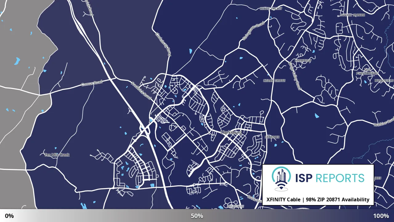 20871, MD map of internet availability
