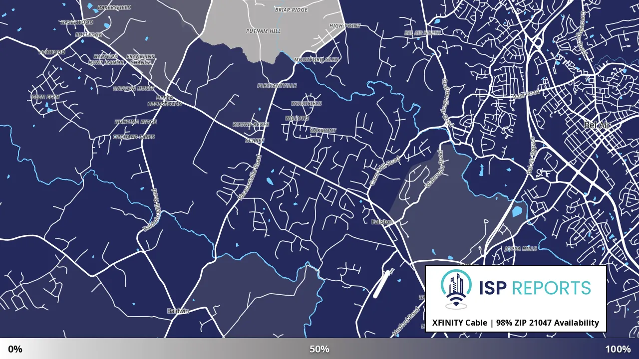 21047, MD map of internet availability