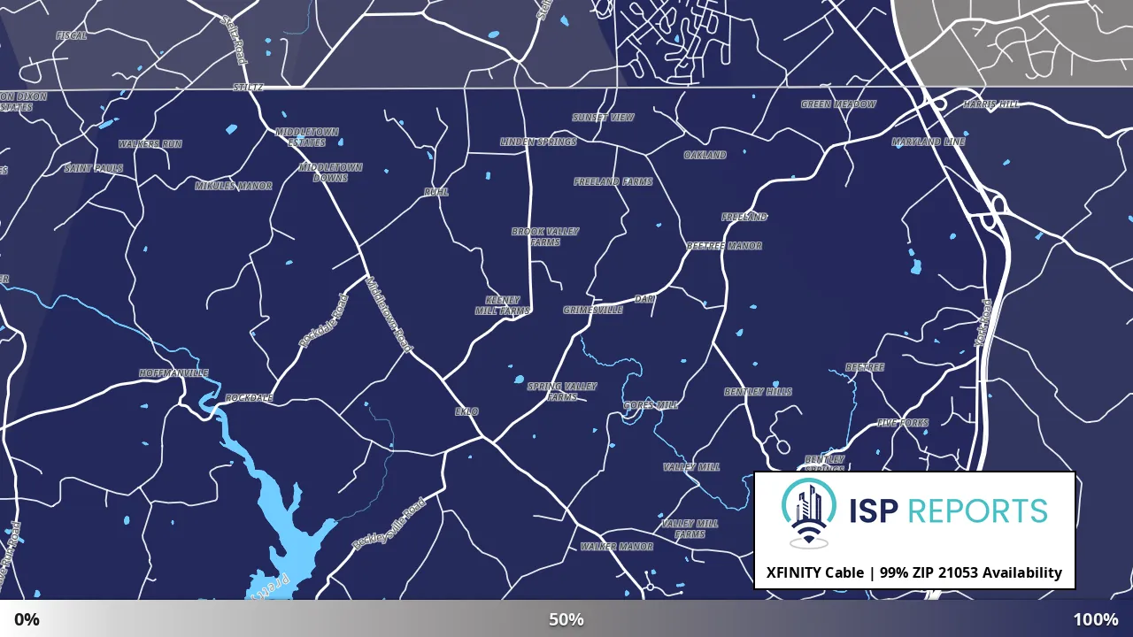 21053, MD map of internet availability