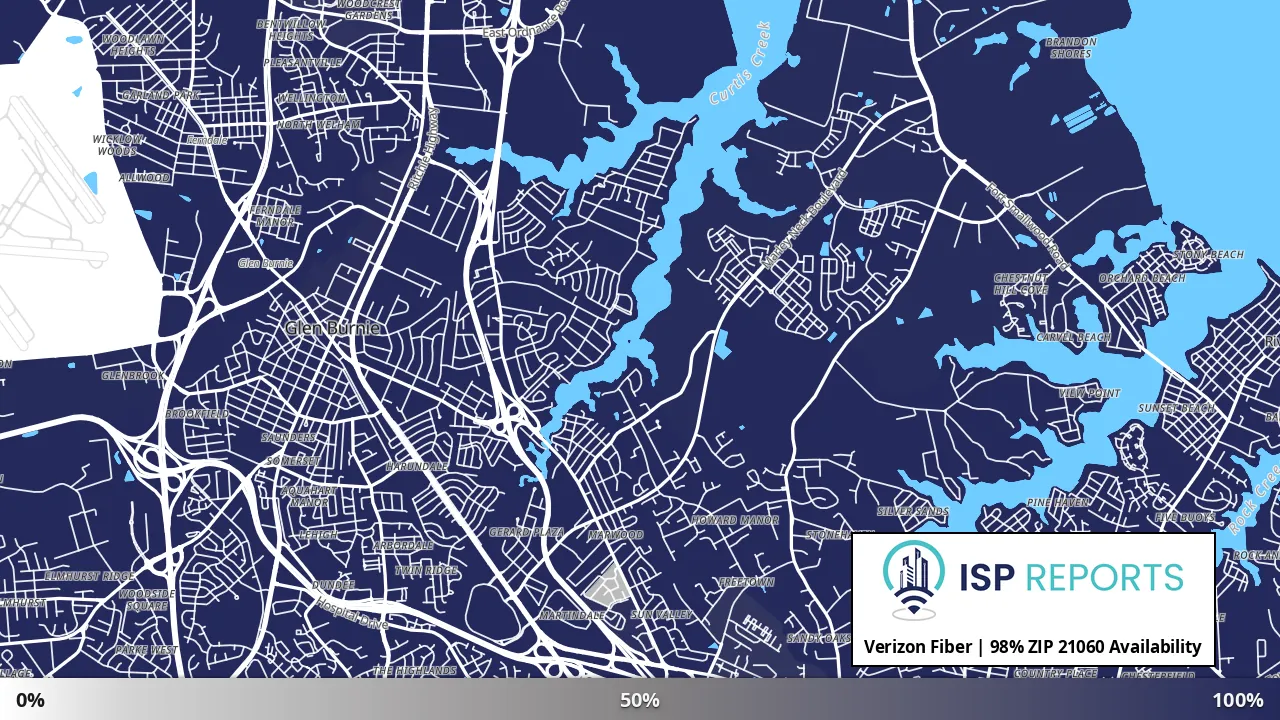 21060, MD map of internet availability