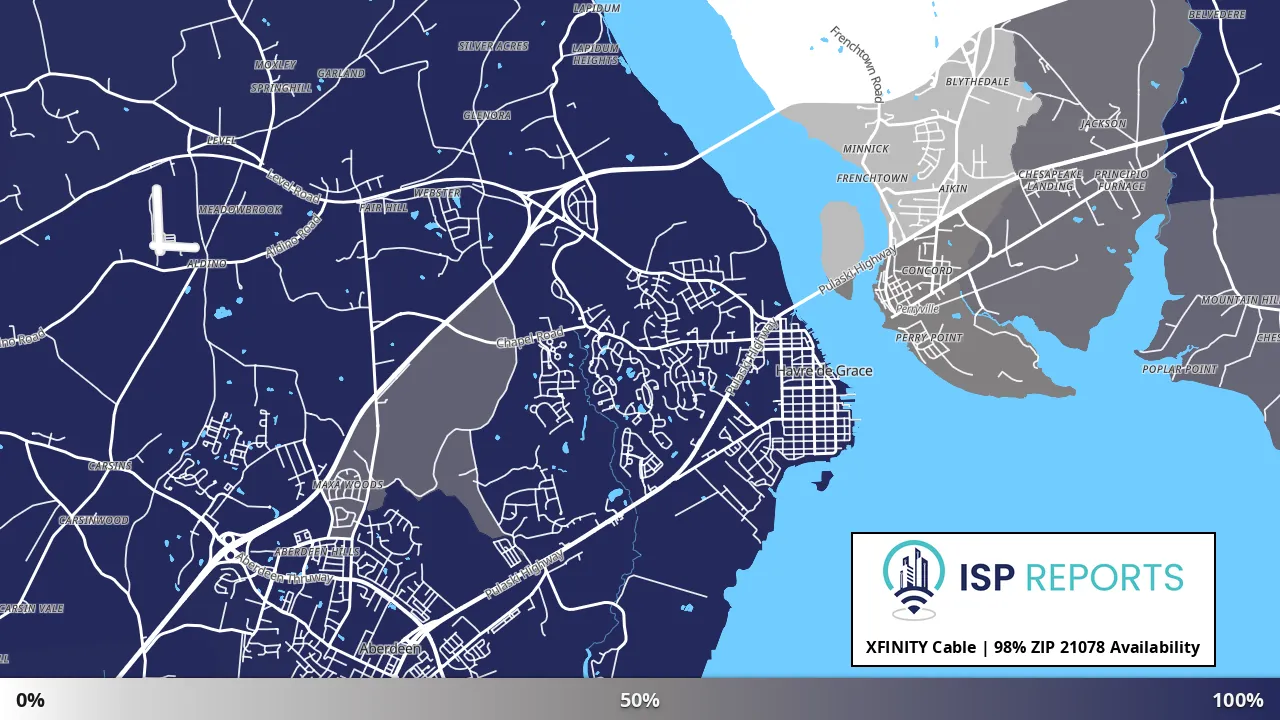 21078, MD map of internet availability