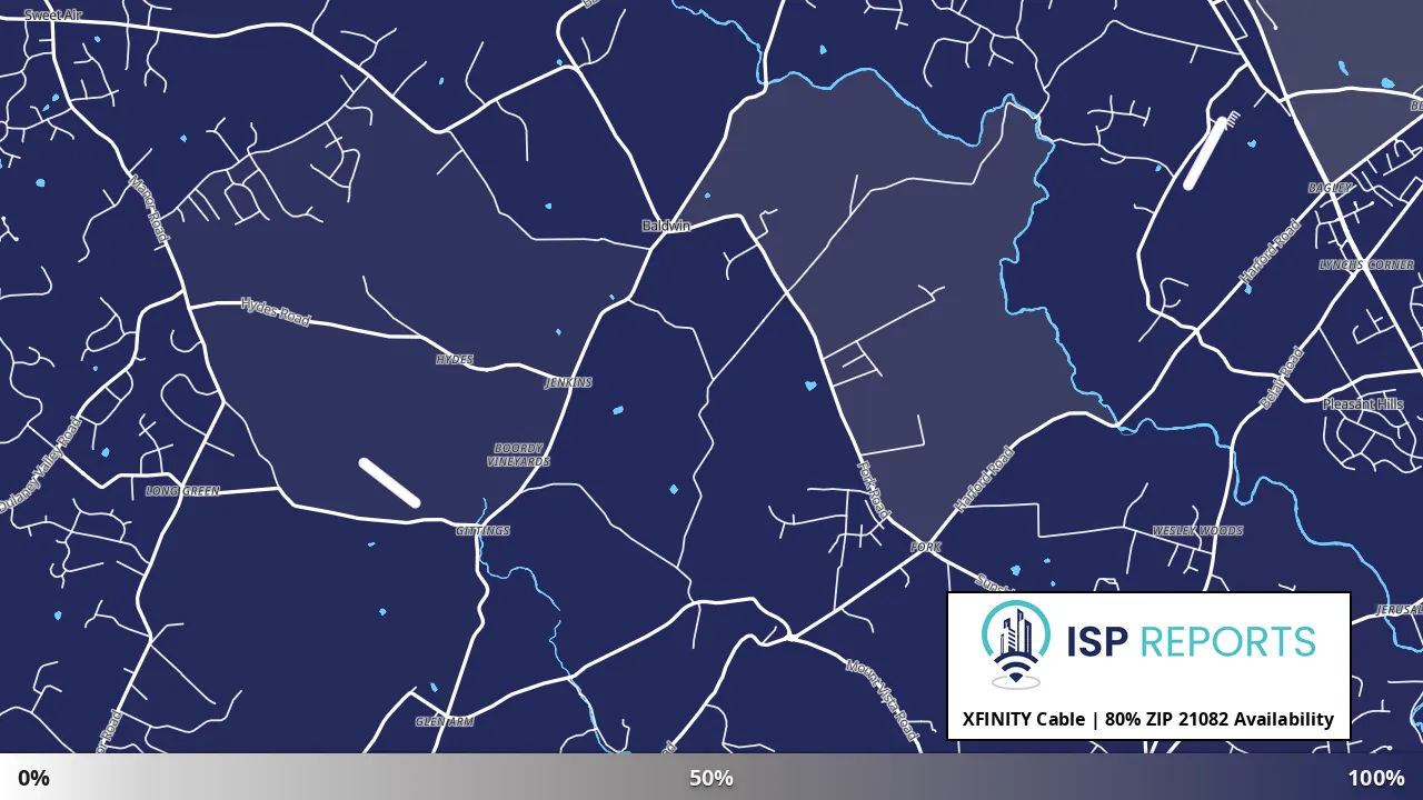 21082, MD map of internet availability