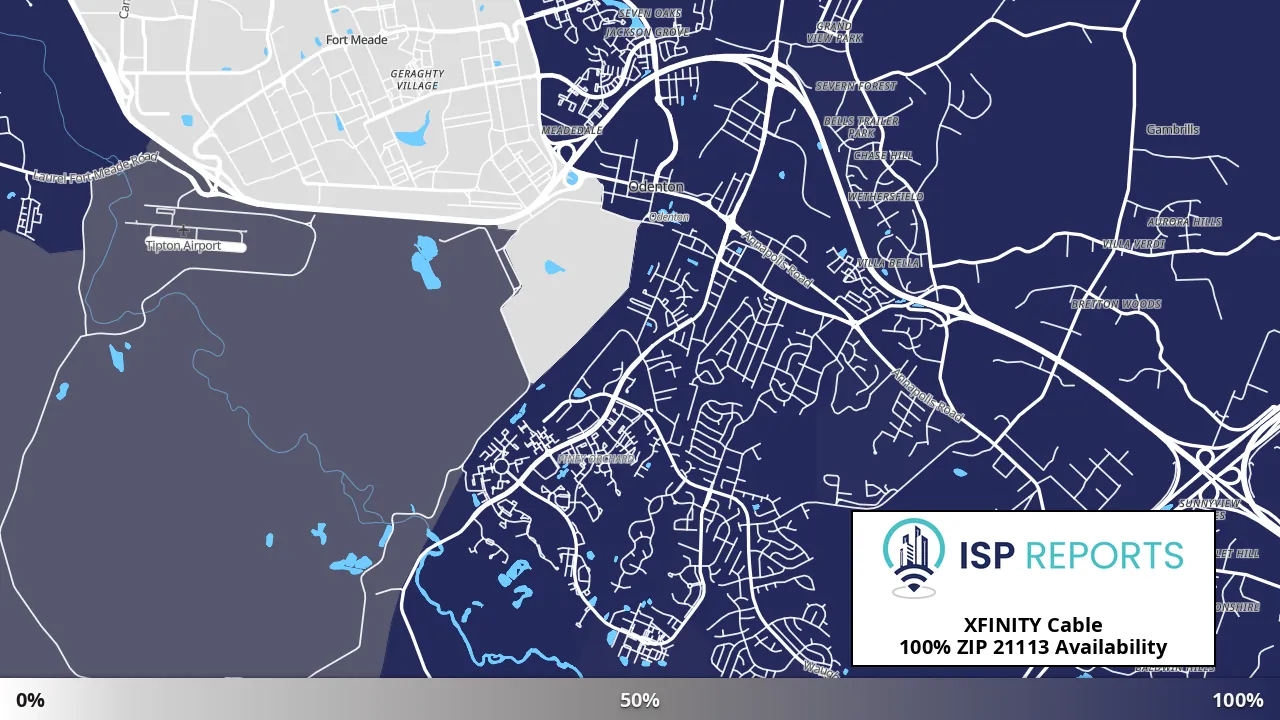 21113, MD map of internet availability