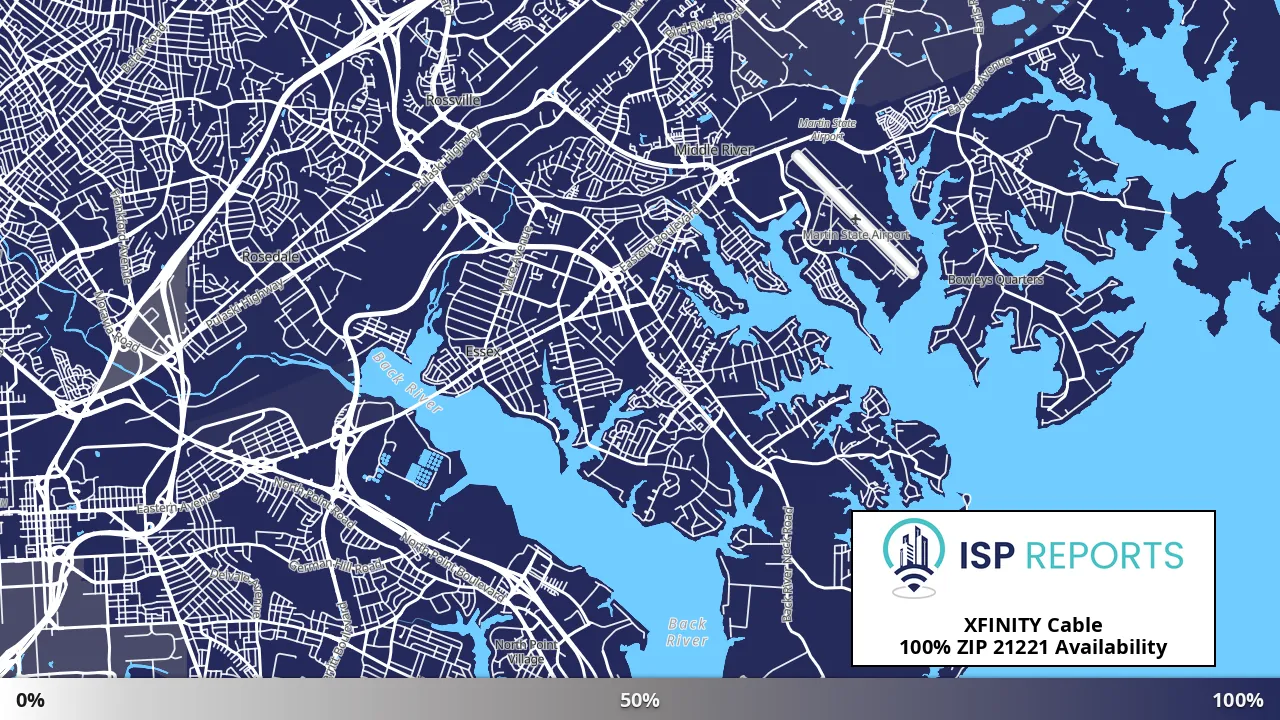 21221, MD map of internet availability