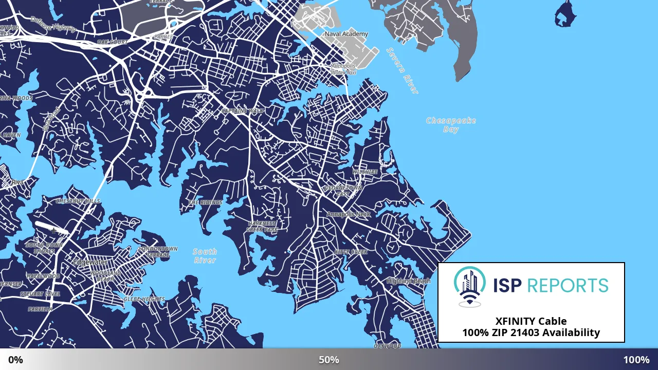 21403, MD map of internet availability