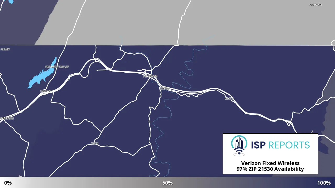 21530, MD map of internet availability