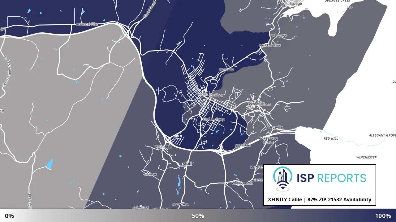 21532, MD map of internet availability