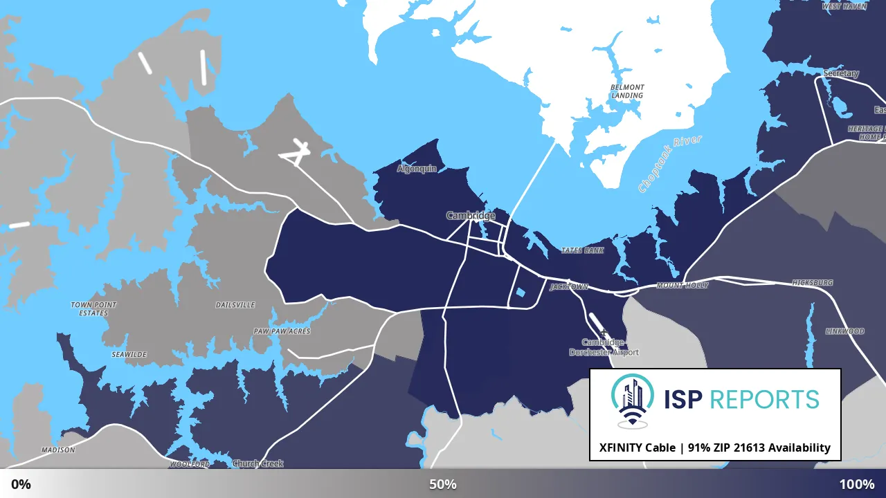 21613, MD map of internet availability