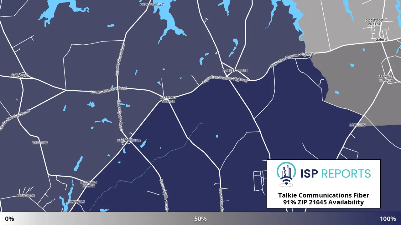 21645, MD map of internet availability