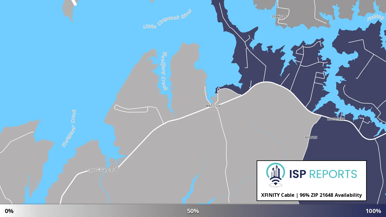 21648, MD map of internet availability
