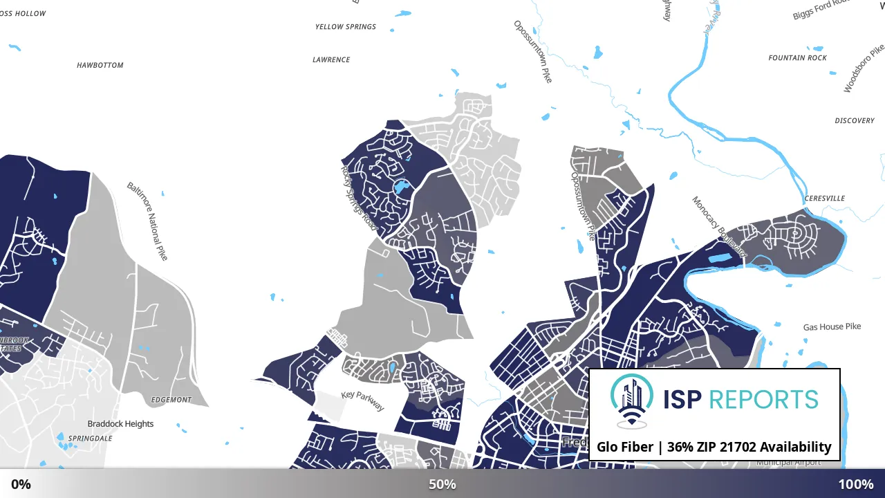 21702, MD map of internet availability