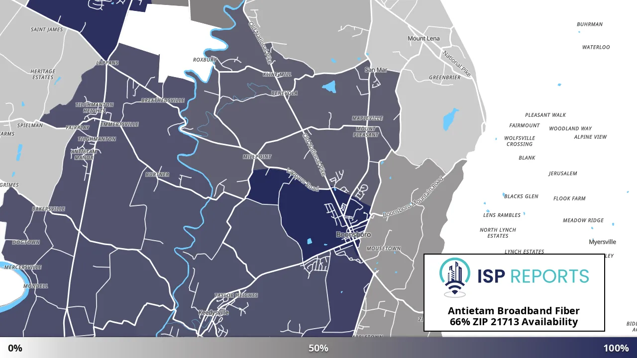 21713, MD map of internet availability